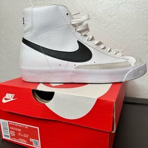Nike White and Black High-Top Blazers
